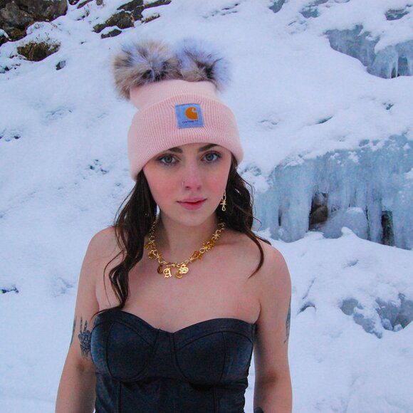 Carhartt Dual Kitty Puff Beanie (REAL BOBCAT FUR) - Picture 5 of 9